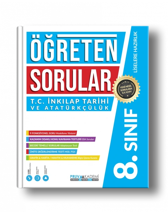 Pruva Akademi Yayıncılık 8. Sınıf Öğreten Sorular T.C. İnkılap Tarihi ve Atatürkçülük Soru Bankası