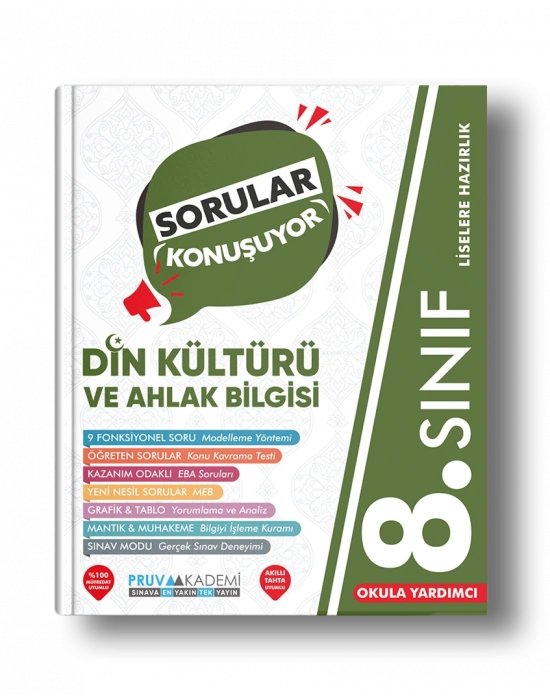 PRUVA AKADEMİ YAYINCILIK 8.SINIF DİN KÜLTÜRÜ SORULAR KONUŞUYOR