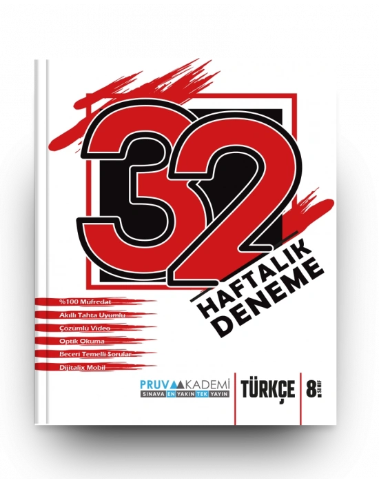 Pruva Akamemi Yayıncılık 8. Sınıf Türkçe 32 Haftalık Deneme