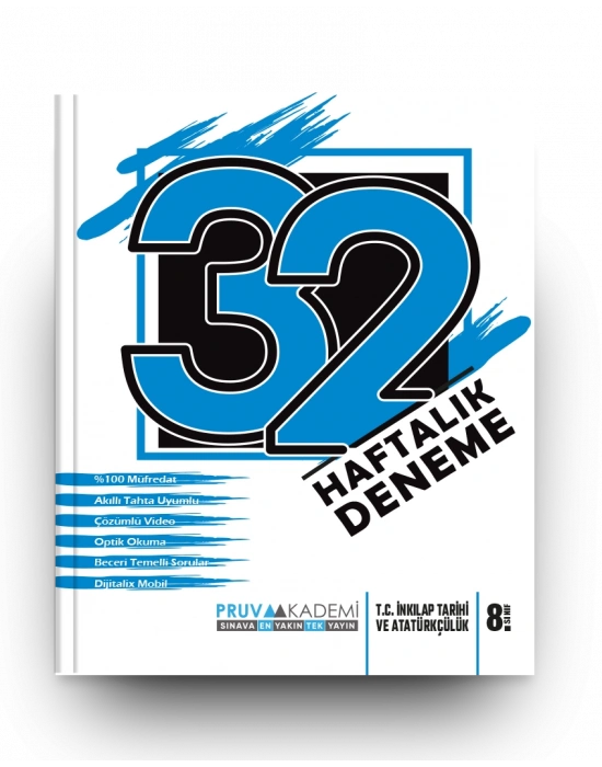Pruva Akamemi Yayıncılık 8. T.C İnkilap Tarihi ve Atatürçülük 32 Haftalık Deneme