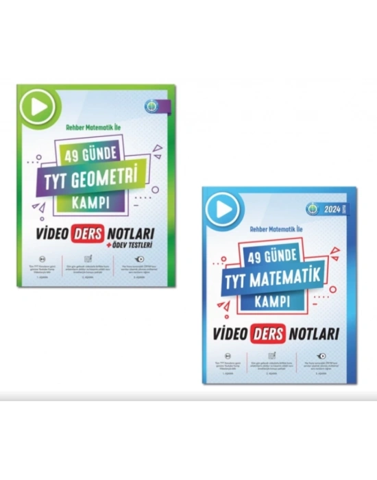 Rehber Matematik 2024 TYT 49 Günde Matematik ve Geometri Kampı 2li Set