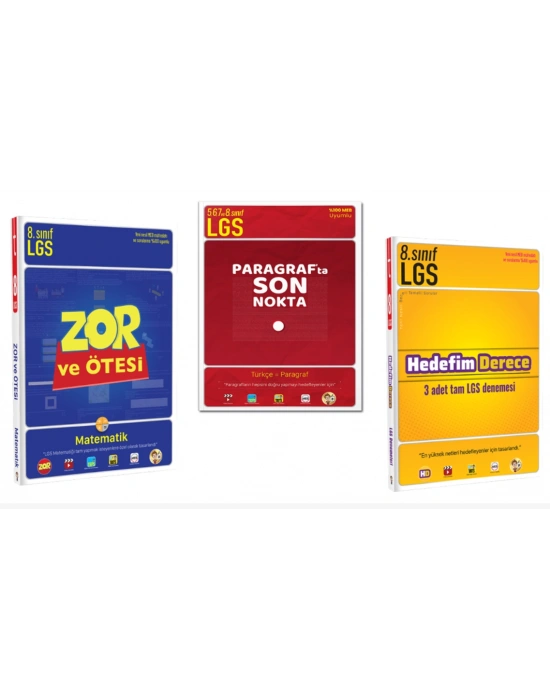 TONGUÇ YAYINLARI 8. SINIF LGS SÜPER DENEME SET MATEMATİK - TÜRKÇE PARAGRAF - HEDEFİM DERECE DENEME (3 KİTAP)