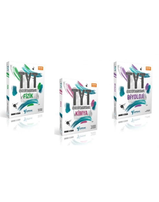 TOPRAK YAYINLARI TYT Fizik - Kimya ve Biyoloji Soru Bankası ( 3 Kitap )