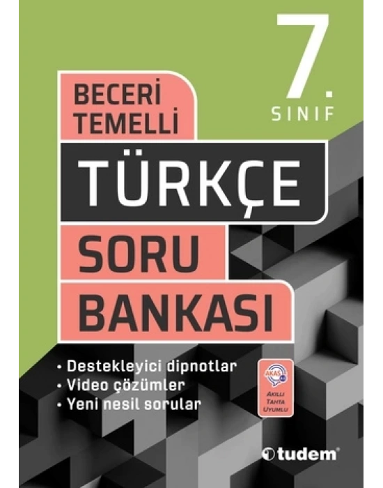 TUDEM YAYINLARI 7.SINIF TÜRKÇE BECERİ TEMELLİ SORU BANKASI