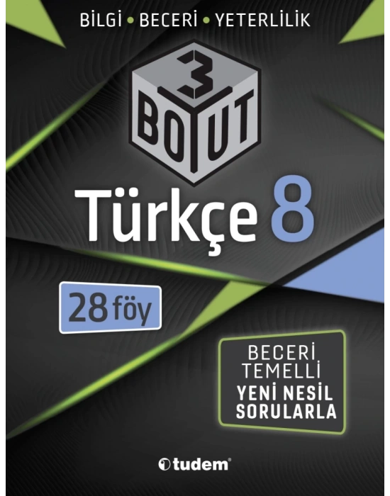 TUDEM YAYINLARI 8.SINIF LGS 3 BOYUT TÜRKÇE BECERİ TEMELLİ SORULAR 28 FÖY