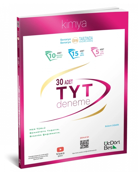 Üç Dört Beş Yayıncılık Kimya 30 TYT Deneme Yeni