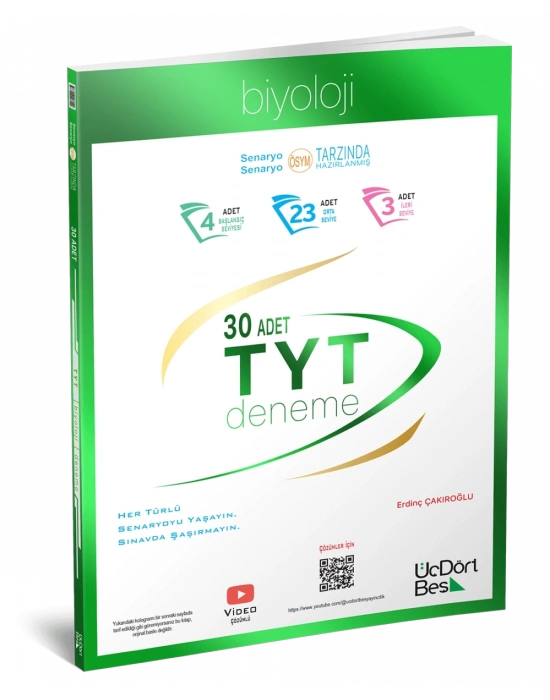 Üç Dört Beş Yayıncılık TYT Biyoloji 30 Deneme Yeni