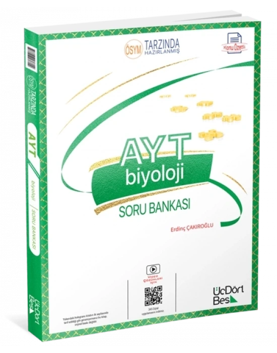 ÜçDörtBeş Yayınları AYT Biyoloji Soru Bankası 2024
