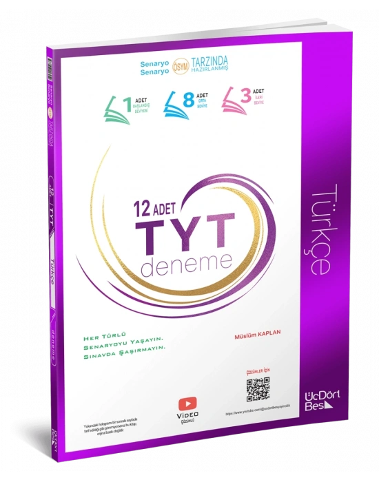 ÜçDörtBeş Yayınları TYT Türkçe 12 Deneme Yeni