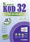 TUDEM YAYINLARI 5.SINIF FEN BİLİMLERİ KOD 32 HAFTA TEKRAR TEST KİTABI