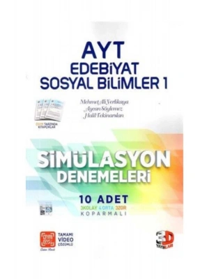 3D AYT Edebiyat Sosyal Bilimler 1 Tamamı Video Çözümlü Simülasyon Denemeler
