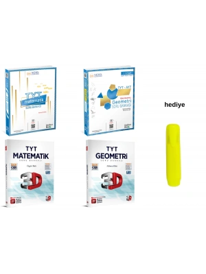 3D ve Üçdörtbeş TYT Matematik Geometri Soru Bankası Seti 4 Kitap