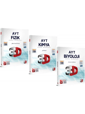 3D Yayınları AYT Fen Bilimleri Soru Bankası Seti Fizik Kimya Biyoloji