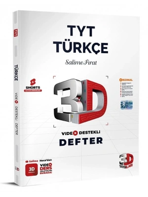 3D Yayınları Tyt Video Destekli Türkçe Defter Vdd