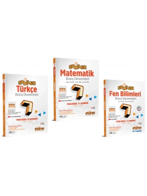 Spoiler Yayınları 7.Spoiler Türkçe - Matematik - Fen Bilimleri Branş Deneme (3 Kitap)