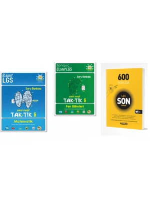 TONGUÇ YAYINLARI 8. SINIF TAKTİKLİ MATEMATİK VE FEN BİLİMLERİ SORU BANKASI + HIZ YAYINLARI LGS SON TEKRAR (3 KİTAP)