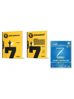 HIZ YAYINLARI 7.SINIF TÜRKÇE - PARAGRAF SORU BANKASI VE TONGUÇ YAYINLARI SAYISAL ZORU BANKASI (3 KİTAP)