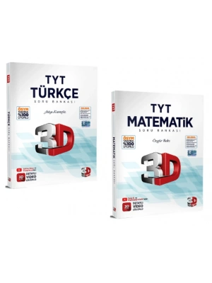 3D YAYINLARI 2024 TYT 3D Türkçe - Matematik Soru Bankaları (2 Kİtap)