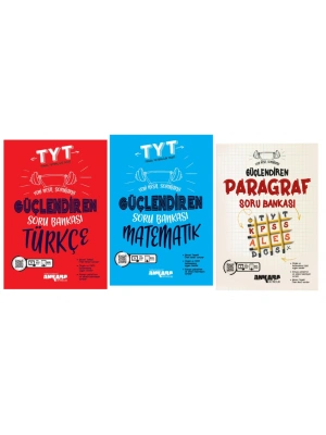 ANKARA YAYINCILIK TYT Türkçe - Matematik Güçlendiren Soru Bankası ve TYT-KPSS-ALES-DGS PARAGRAF GÜÇLENDİREN SORU BANKASI (3 Kitap)