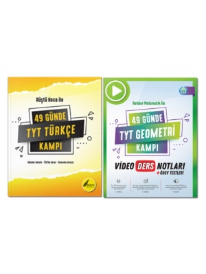 TONGUÇ YAYINLARI Rüştü Hoca ile 49 Günde TYT Türkçe Kampı ve Rehber Matematikle 49 GÜNDE TYT GEOMETRİ VİDEO DERS NOTLAR (2 KİTAP)