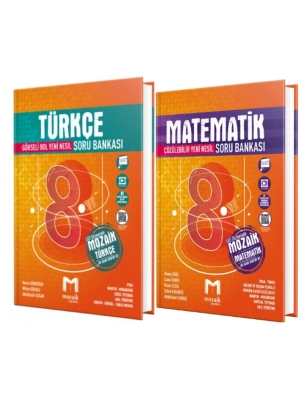 MOZAİK YAYINLARI 8. Sınıf Türkçe - Matematik Soru Bankası (2 Kitap)