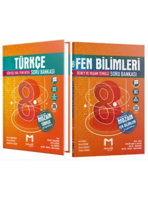 MOZAİK YAYINLARI 8. Sınıf Türkçe - Fen Bilimleri Soru Bankası (2 Kitap)