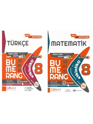 GÜNAY YAYINLARI 8. Sınıf Bumerang Serisi Türkçe - Matematik Konu Anlatımlı ve Etkinlikli Soru Bankası (2 Kitap)