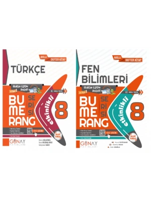 GÜNAY YAYINLARI 8. Sınıf Bumerang Serisi Türkçe - Fen Bilimleri Konu Anlatımlı ve Etkinlikli Soru Bankası (2 Kitap)