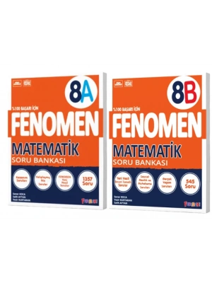FENOMEN YAYINLARI 8. SINIF Matematik A+B Soru Bankası (2 KİTAP)