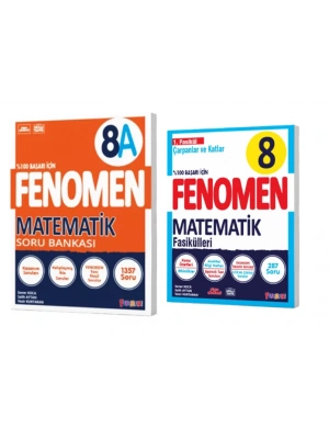 FENOMEN YAYINLARI 8. SINIF Matematik A Soru Bankası ve Matematik 1. Fasikül (Çarpanlar ve Katlar)(2 KİTAP)