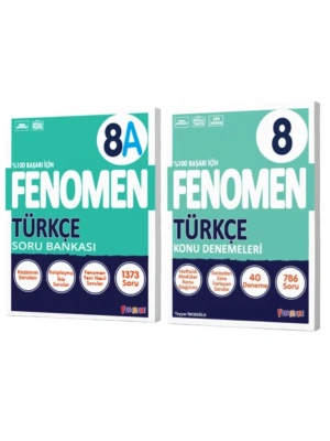 FENOMEN YAYINCILIK 8. Sınıf Türkçe A Soru Bankası + Türkçe Konu Denemeleri (2 Kitap)