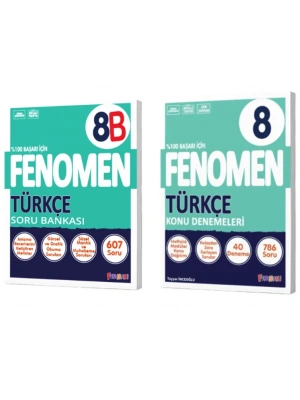 FENOMEN YAYINCILIK 8. Sınıf Türkçe B Soru Bankası + Türkçe Konu Denemeleri (2 Kitap)