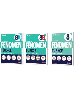 FENOMEN YAYINCILIK 8. Sınıf Türkçe A+B Soru Bankası + Türkçe Konu Denemeleri (3 Kitap)