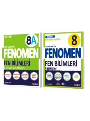 FENOMEN YAYINLARI 8. SINIF Fen Bilimleri A Soru Bankası + Fen Bilimleri 1. Fasikül (Mevsimler Ve İklim)(2 KİTAP)