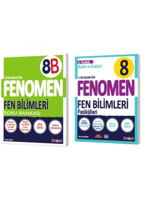 FENOMEN YAYINLARI 8. SINIF Fen Bilimleri B Soru Bankası + Fen Bilimleri 4. Fasikül (Madde Ve Endüstri) (2 KİTAP)