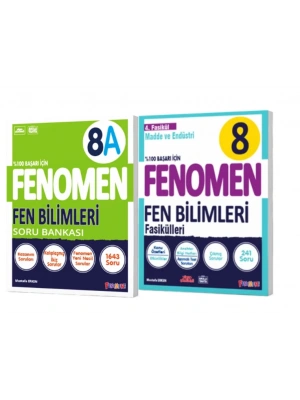 FENOMEN YAYINLARI 8. SINIF Fen Bilimleri A Soru Bankası + Fen Bilimleri 4. Fasikül (Madde Ve Endüstri) (2 KİTAP)