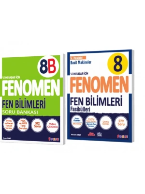 FENOMEN YAYINLARI 8. SINIF Fen Bilimleri B Soru Bankası + Fen Bilimleri 5. Fasikül (Basit Makineler) (2 KİTAP)