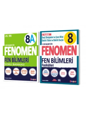 ENOMEN YAYINLARI 8. SINIF Fen Bilimleri A Soru Bankası + Fen Bilimleri 6. Fasikül (Enerji Dön. Ve Çevre Bil.-Elektrik Yükleri Elek. Enerjisi) (2 KİTAP)