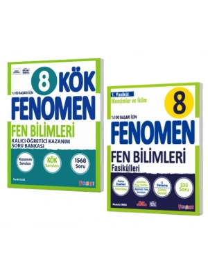 FENOMEN YAYINLARI 8. SINIF Kök Fen Bilimleri Soru Bankası + Fen Bilimleri 1. Fasikül (Mevsimler Ve İklim)(2 KİTAP)