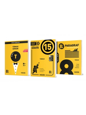 HIZ YAYINLARI 8. SINIF TÜRKÇE UZMANI SORU BANKASI + Türkçe 15li Deneme + TÜRKÇE PARAGRAF SORU BANKASI (3 KİTAP)