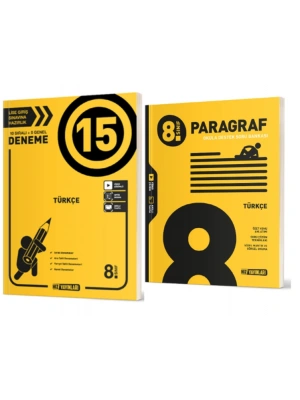 HIZ YAYINLARI 8. SINIF Türkçe 15li Deneme + TÜRKÇE PARAGRAF SORU BANKASI (2 KİTAP)