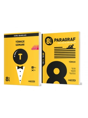 HIZ YAYINLARI 8. SINIF TÜRKÇE UZMANI SORU BANKASI + TÜRKÇE PARAGRAF SORU BANKASI (2 KİTAP)