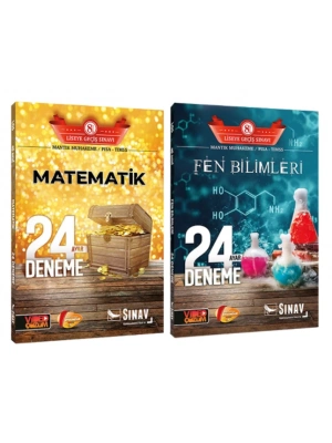 SINAV YAYINLARI LGS Matematik + Fen Bilimleri 24 Ayar Deneme (2 KİTAP)