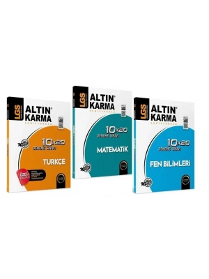 ALTIN KARMA YAYINLARI TÜRKÇE + MATEMATİK + FEN BİLİMLERİ 10*20 Deneme Sınavı (3 KİTAP)