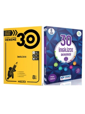 HIZ YAYINLARI 8.SINIF LGS İNGİLİZCE 30 DENEME + YANIT YAYINLARI İngilizce Video Çözümlü 30 Deneme (2 Kitap)