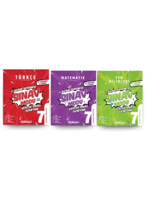 PRUVA AKADEMİ YAYINLARI 7. Sınıf Türkçe + Matematik + Fen Bilgisi Branş Denemeleri (3 Kitap)