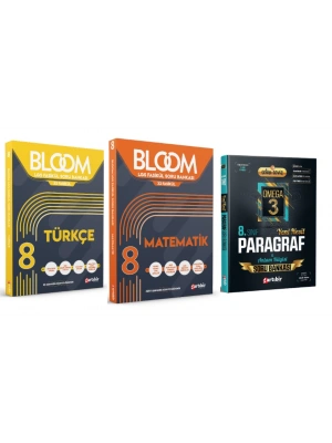 ARTIBİR YAYINLARI 8. Sınıf Bloom Türkçe + Matematik + Çetin Ceviz Omega 3 Paragraf Soru Bankası (3 Kitap)
