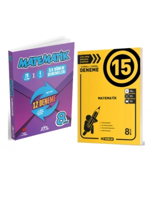 KORAY VAROL YAYINLARI 8. SINIF MATEMATİK İLK DÖNEM DENEMELERİ + HIZ YAYINLARI LGS Matematik 15 li Deneme (2 Kitap)