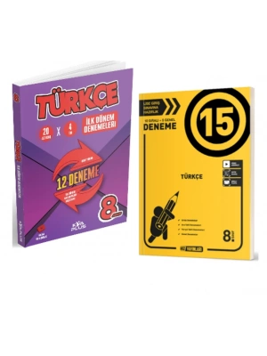 KORAY VAROL YAYINLARI 8. SINIF TÜRKÇE İLK DÖNEM DENEMELERİ + HIZ YAYINLARI LGS Türkçe 15 li Deneme (2 Kitap)