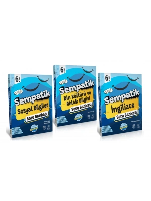 ÜNLÜLER KARMASI Sempatik 6. Sınıf Sosyal Bilgiler + Din + İngilizce Soru Bankası (3 Kitap)